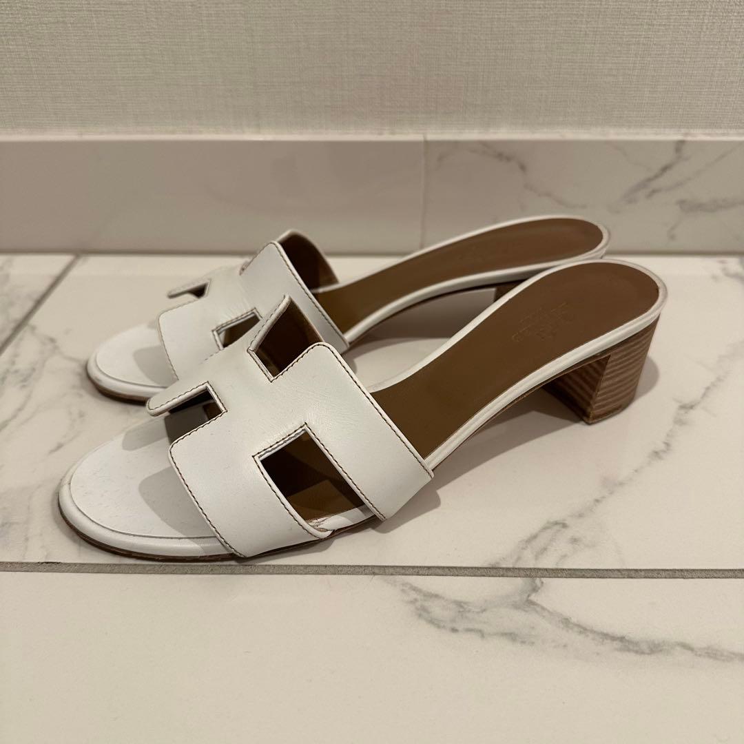 エルメス　オアジス ホワイト 37ハーフ