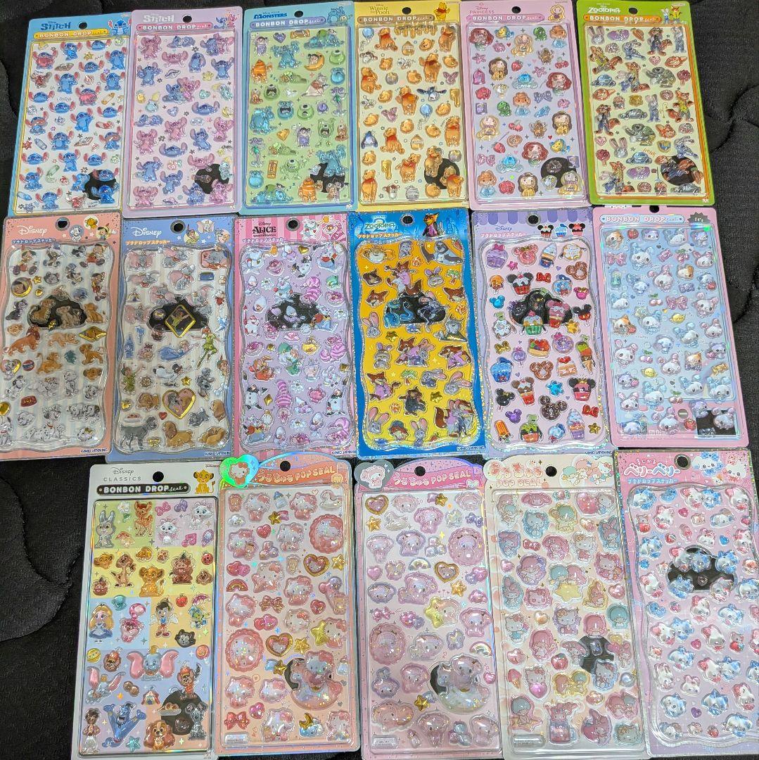 ✾24時間以内発送✾うるちゅるシール、プチドロップシール他シール計58枚