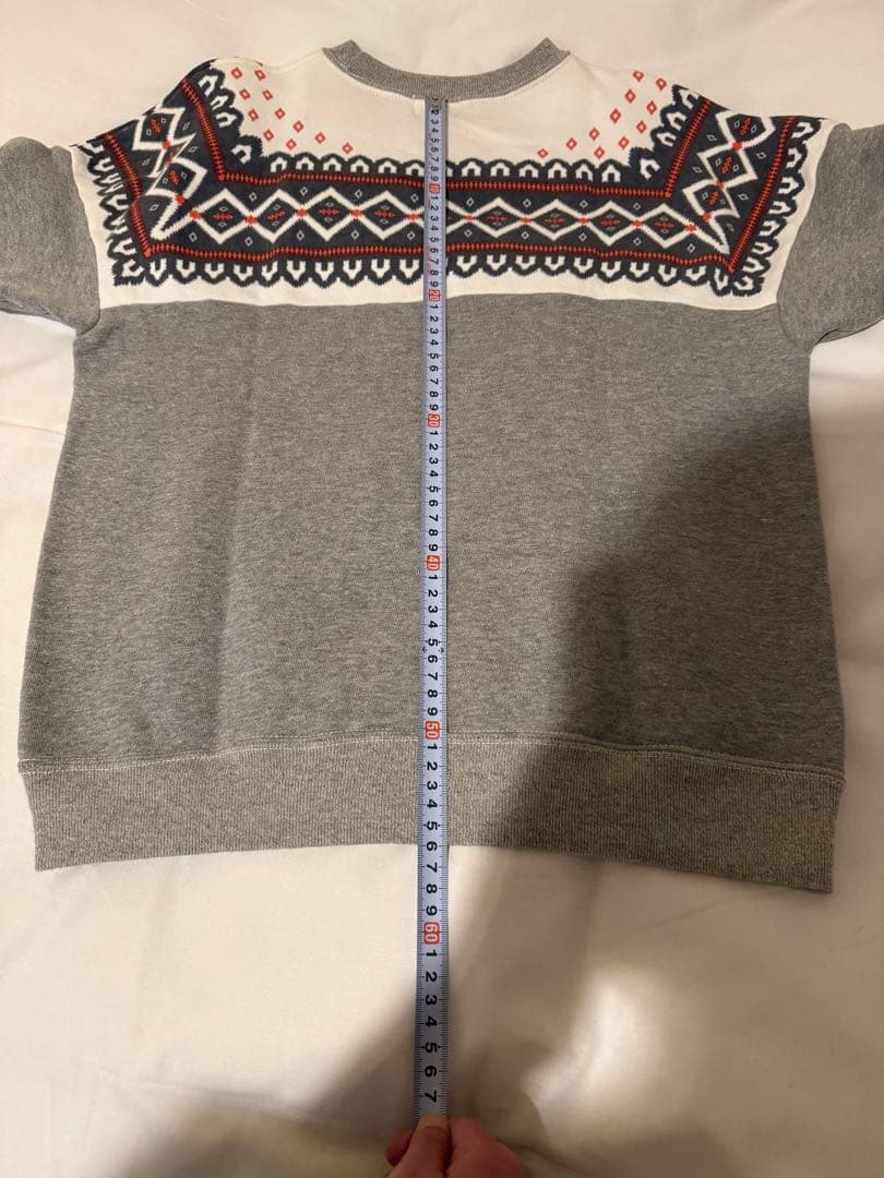 ウエアハウス 雪柄スウェット グレー サイズ38 Warehouse