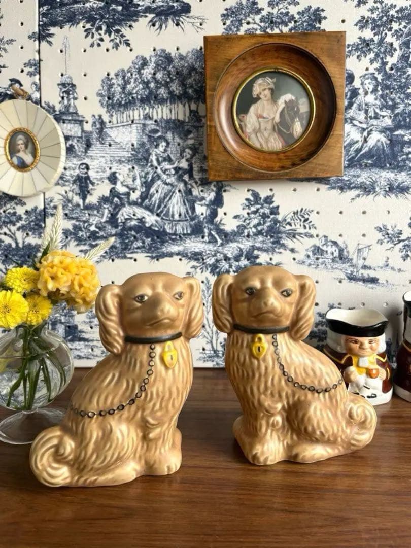 英国ヴィンテージ ♤ スタッフォードシャードッグ 小さめ14cm