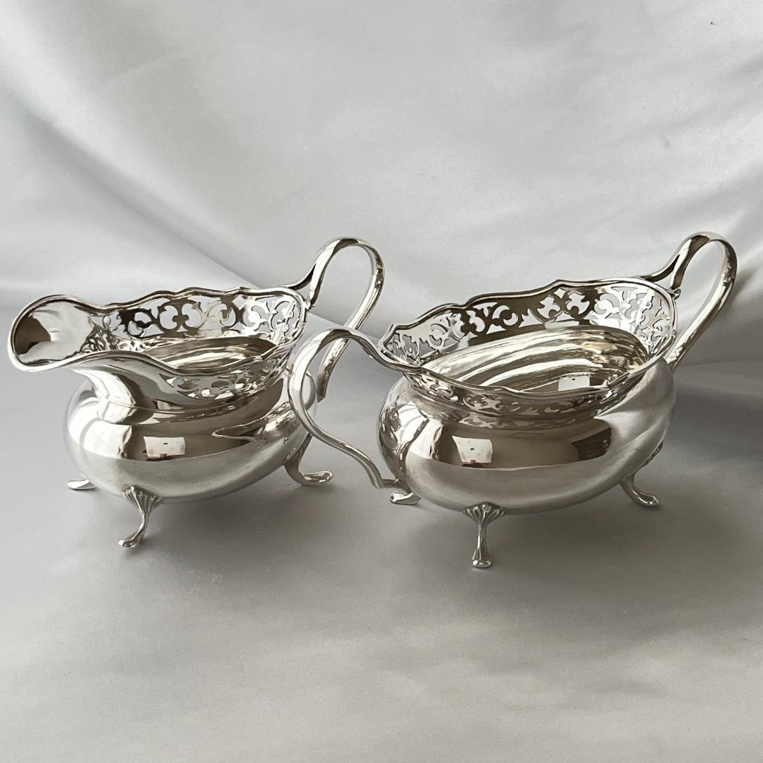 【Watson & Gillott】透かしのティーサービス 5点　トレー