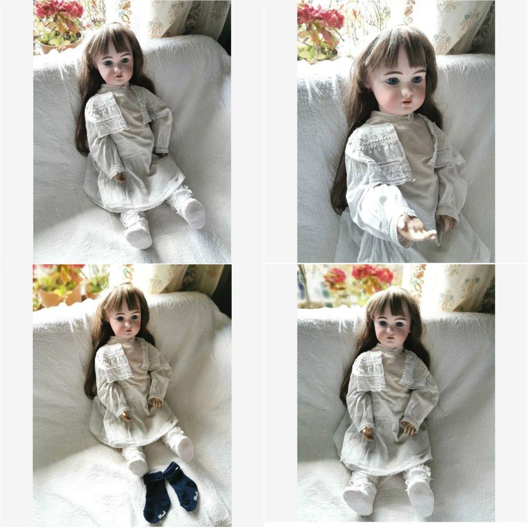 アンティークドイツ シモン＆ハルビックビスクドール 美少女人形コットンドレス靴付