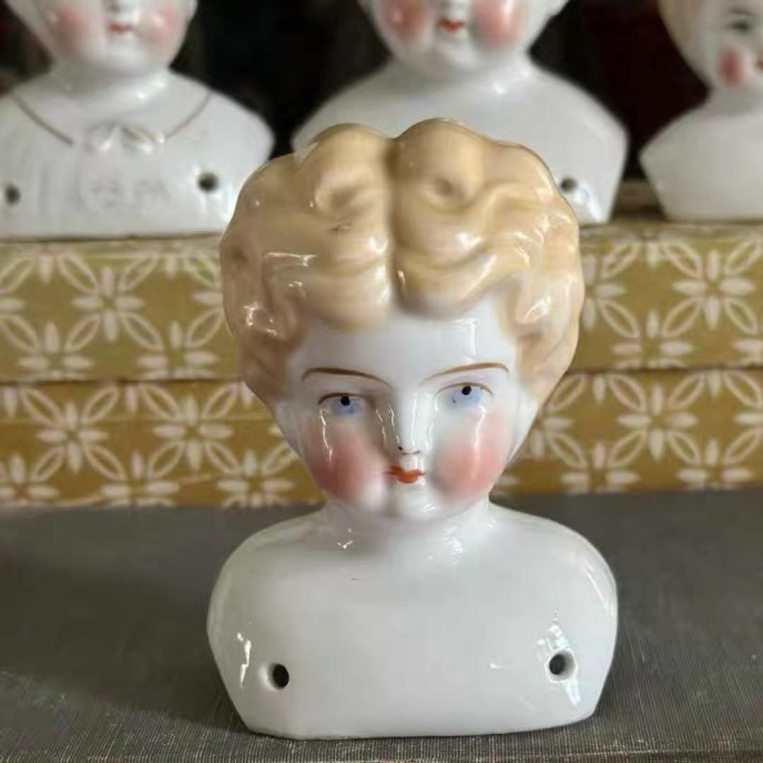 ドイツアンティーク チャイナヘッドドール ヘッド ブロンド