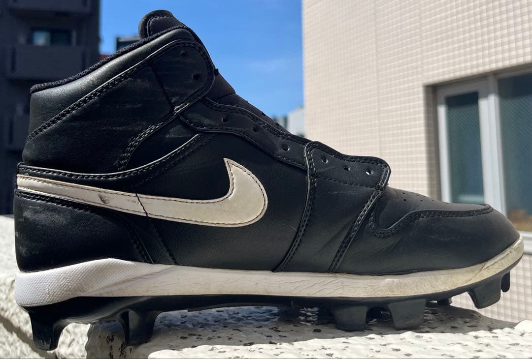 【日本未発売】Nike エアジョーダン1 スパイクシューズ ブラック【27cm】
