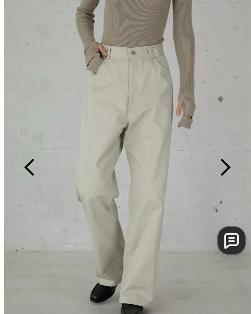 パンツ high waist straight twill pants