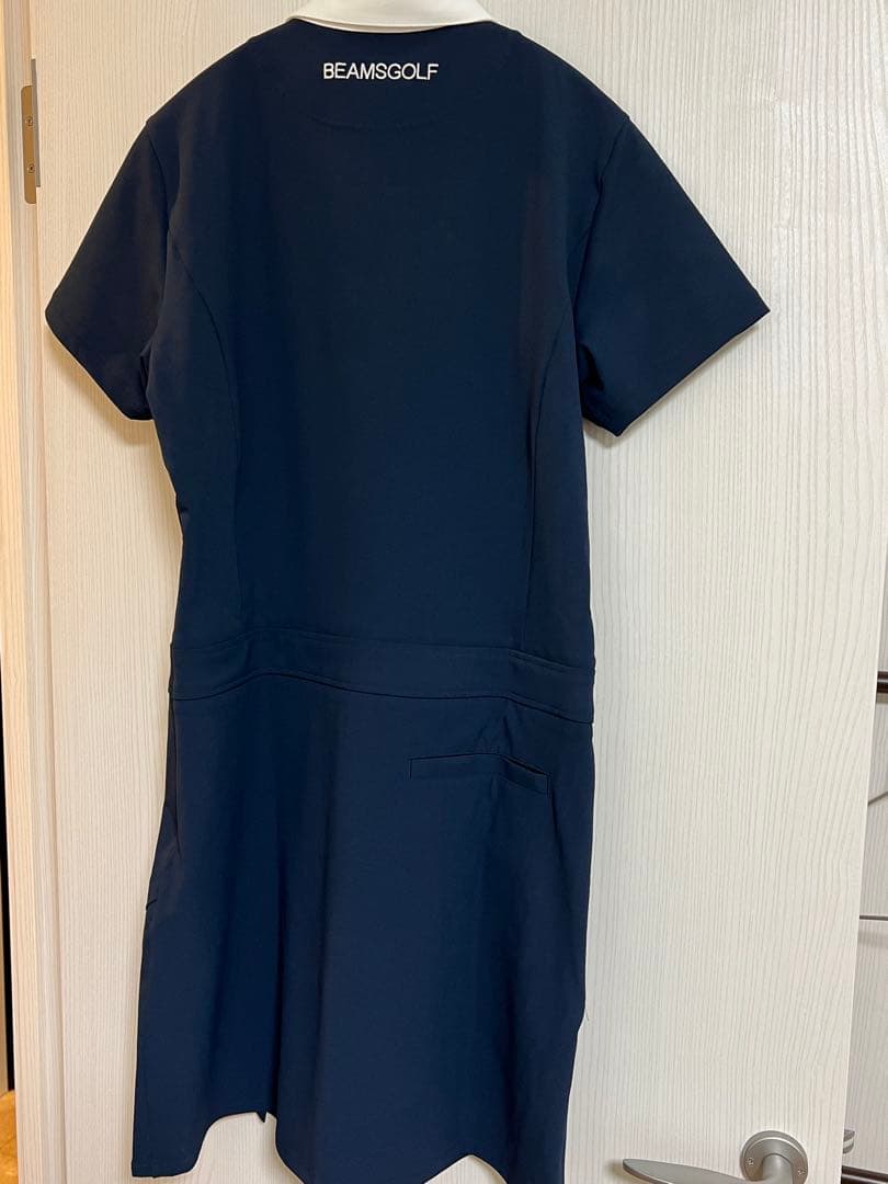 BEAMS GOLF レディース　ネイビー ポロワンピース L