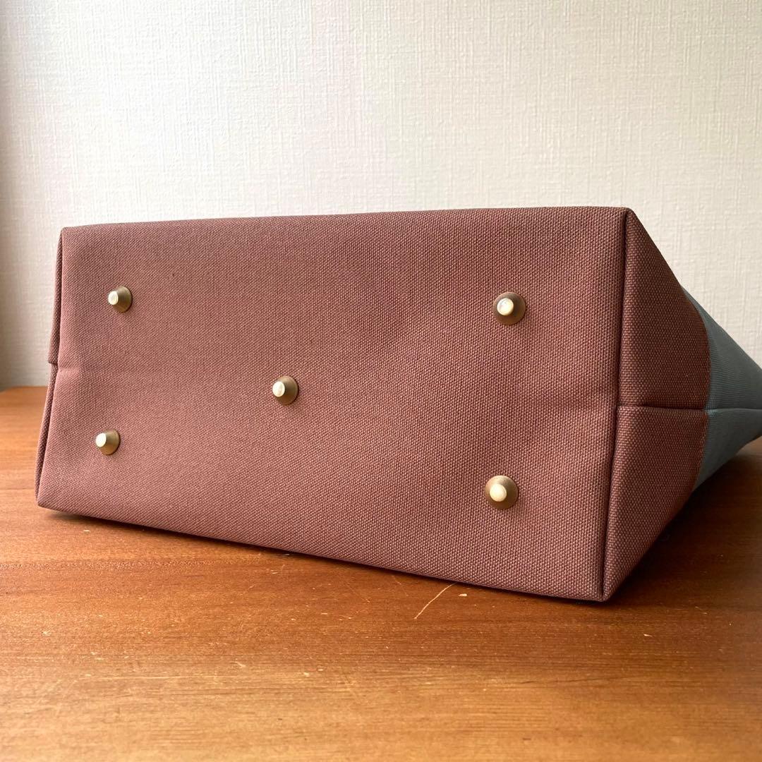 8号帆布トートバッグ(W)ブルージェイド×コーヒー　Zさま専用