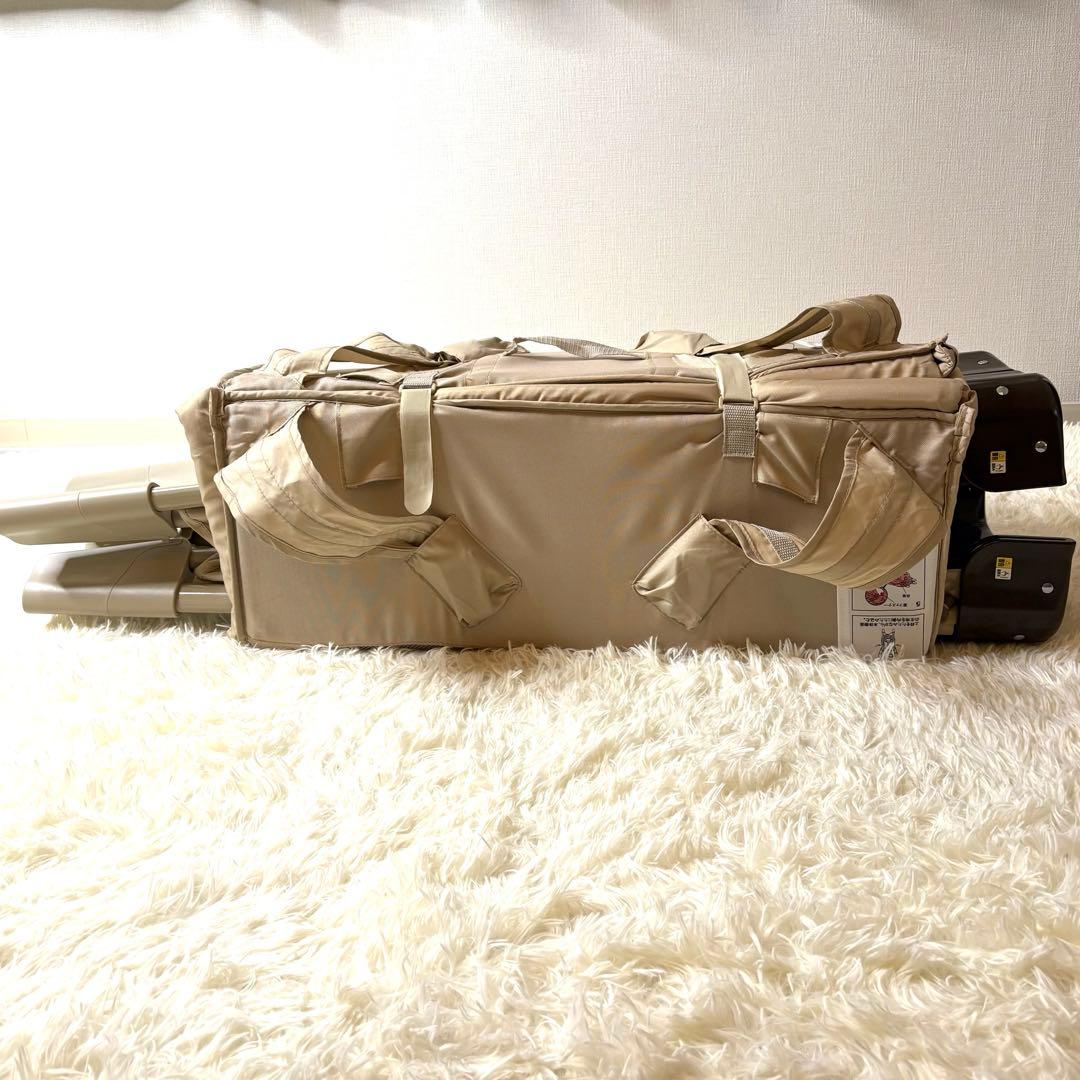 美品✨Aprica ココネルエアー 折り畳み ベビーベッド ココア 66047