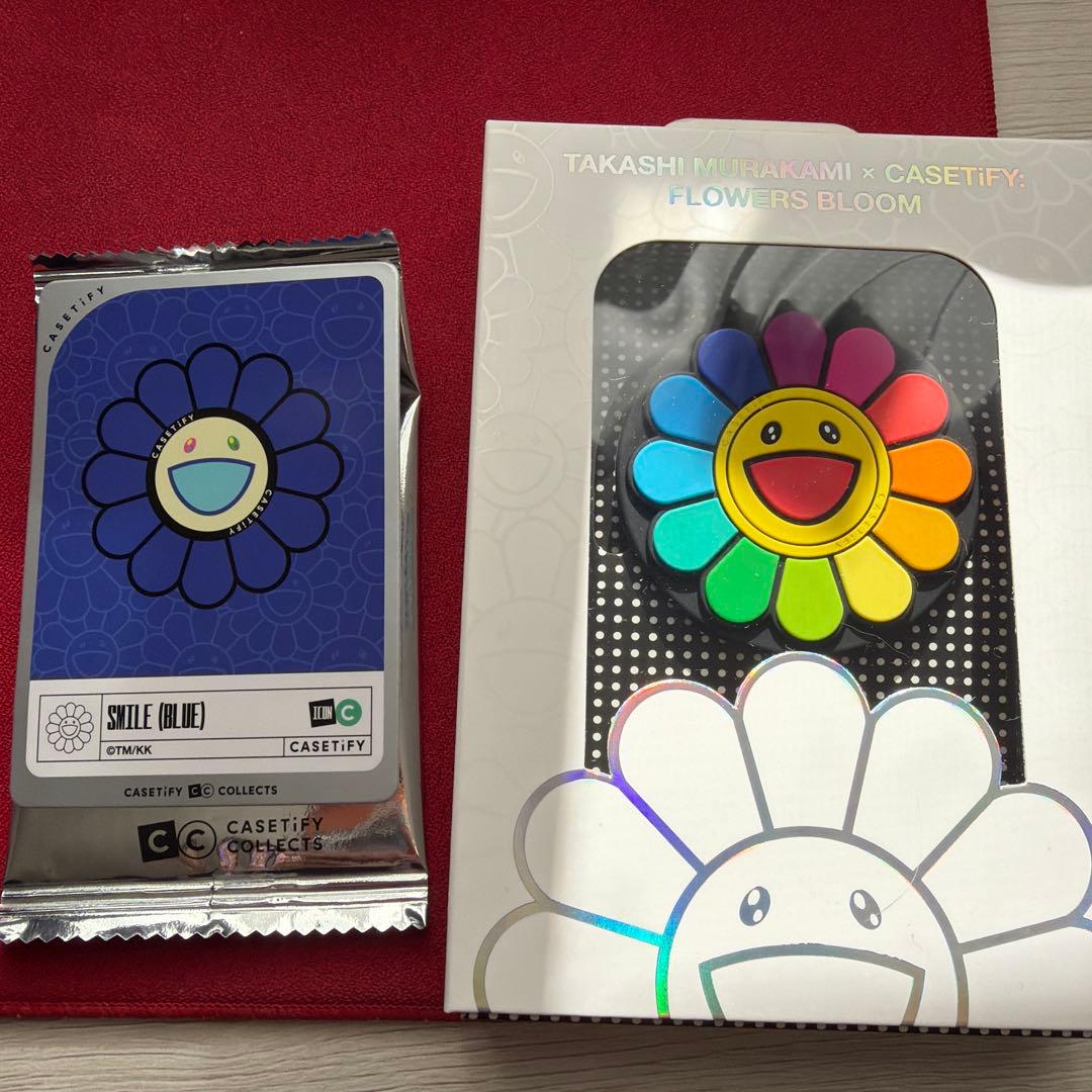 casetify 村上隆 フラワー〔レインボー］SNAPPYTMグリップスタンド