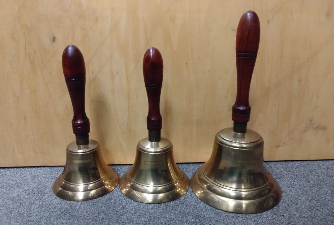 真鍮製ハンドベル 小、中、大　3個セット