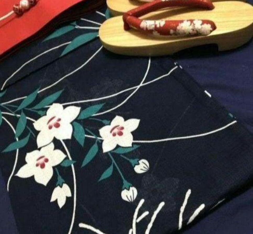 ◆高級変わり織り◆涼し黒◆桔梗の古典上品浴衣★ききょうの花★上品凛々し浴衣