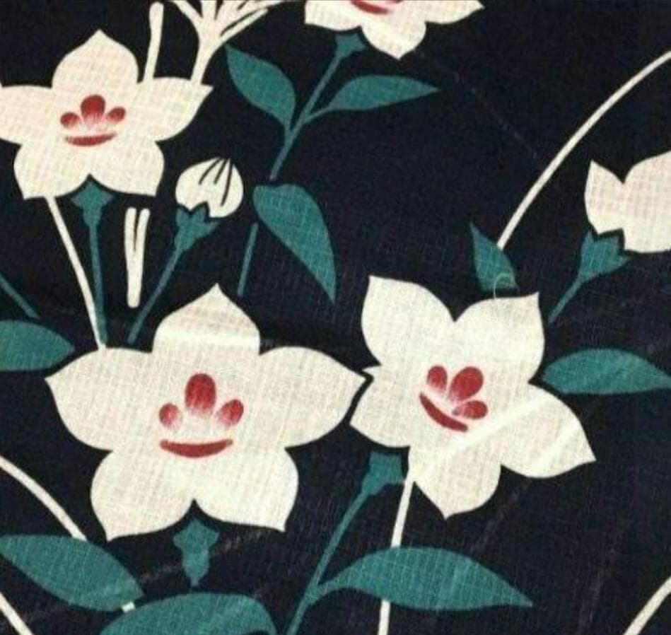 ◆高級変わり織り◆涼し黒◆桔梗の古典上品浴衣★ききょうの花★上品凛々し浴衣