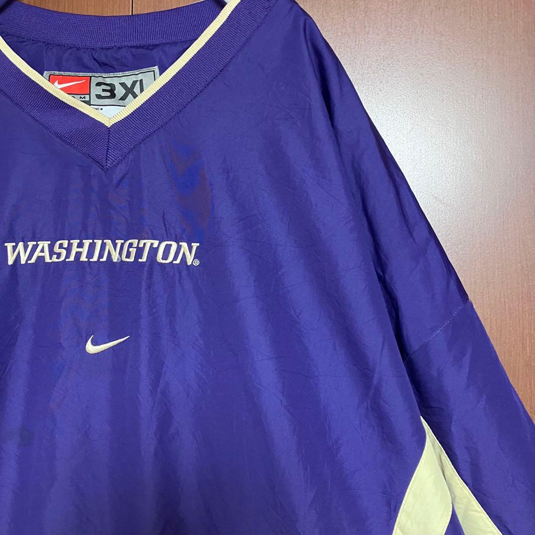 NIKE ナイキ　00s ナイロンプルオーバー　カレッジロゴ　刺繍　3XL