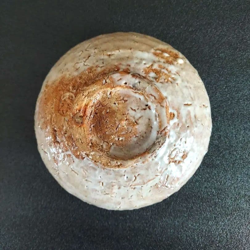 萩焼　抹茶茶碗　茶道具　宇田川聖谷造 　淡いベージュ