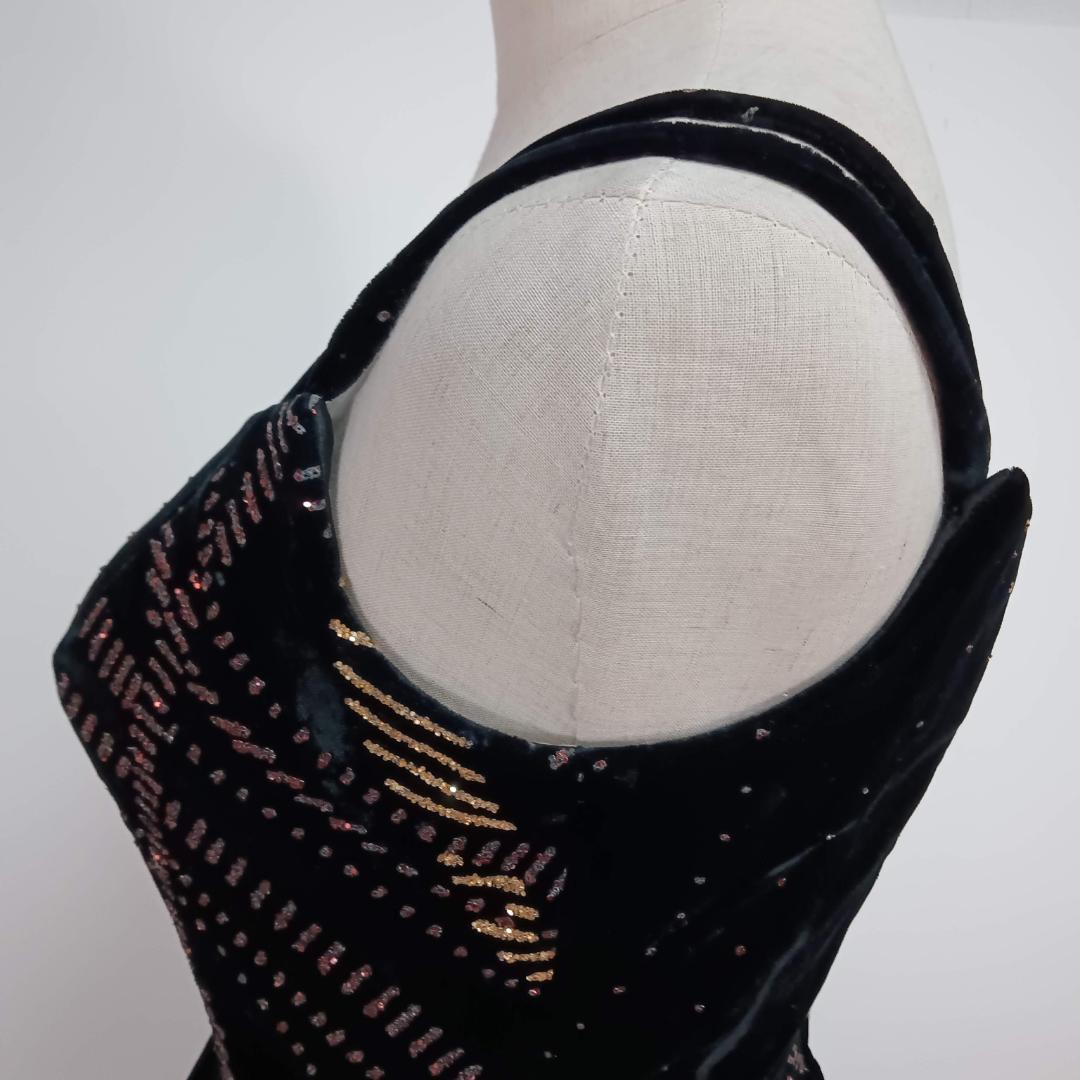 スパンコール Aライン ドレス