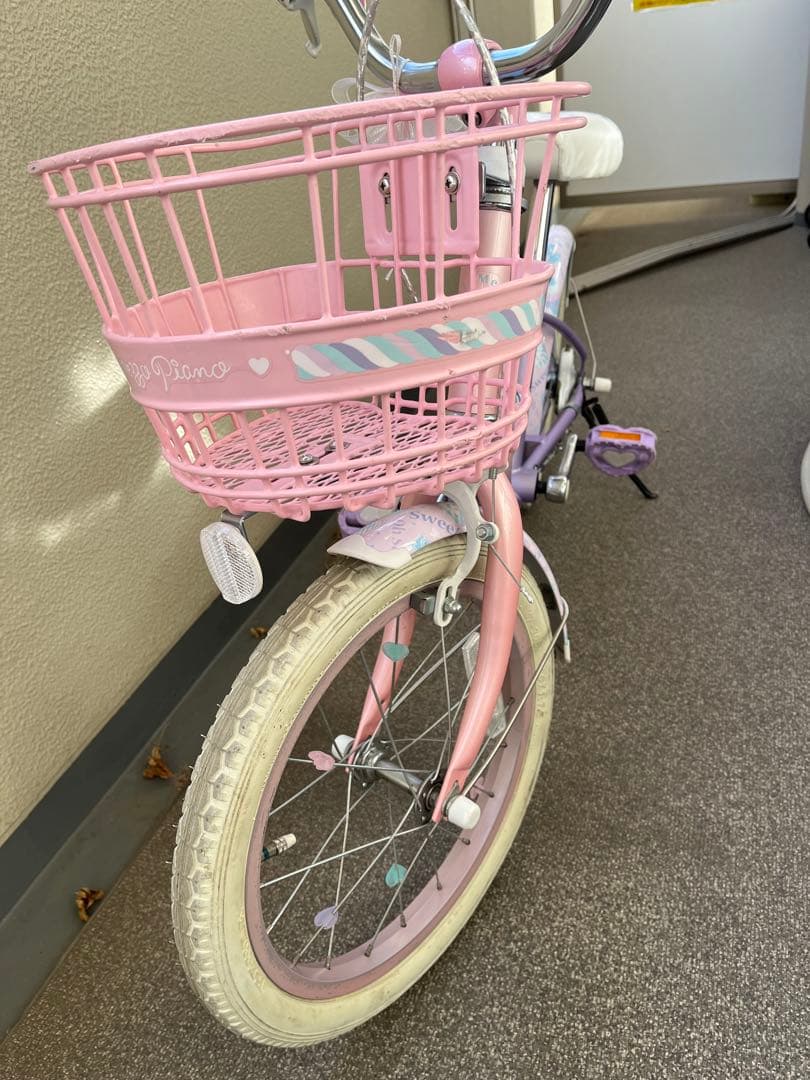 幼児用自転車 パープル・ピンク 16インチ　メゾピアノ　引取り限定