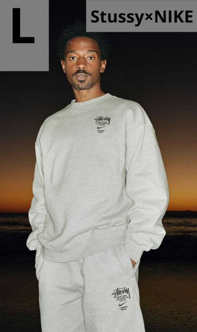 【激レア・即完売モデル】ゆるダボ　NIKE×Stussy　スウェット　グレー　L