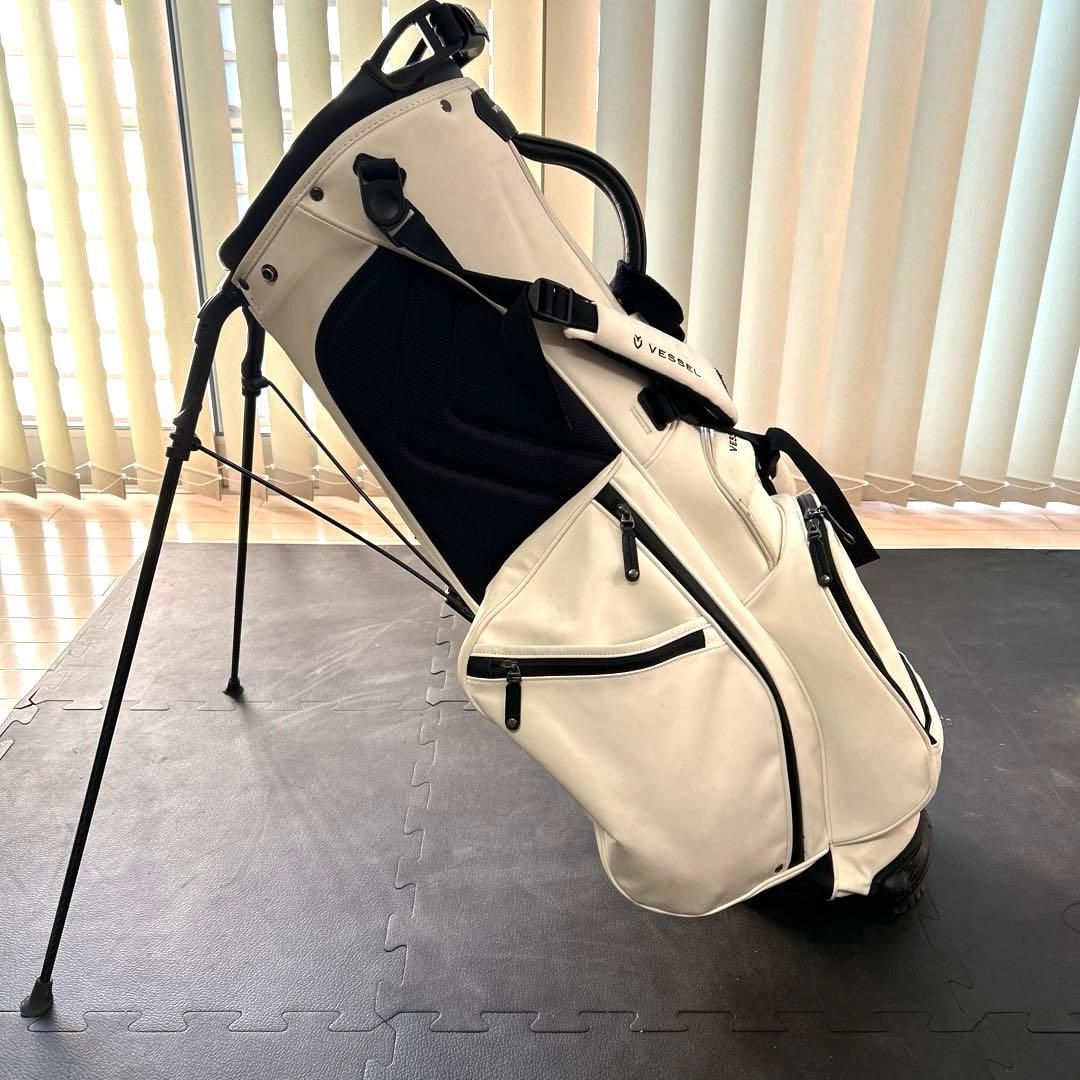 VESSELキャディーバッグ　プレーヤー2.0　 ダブルストラップ（白）