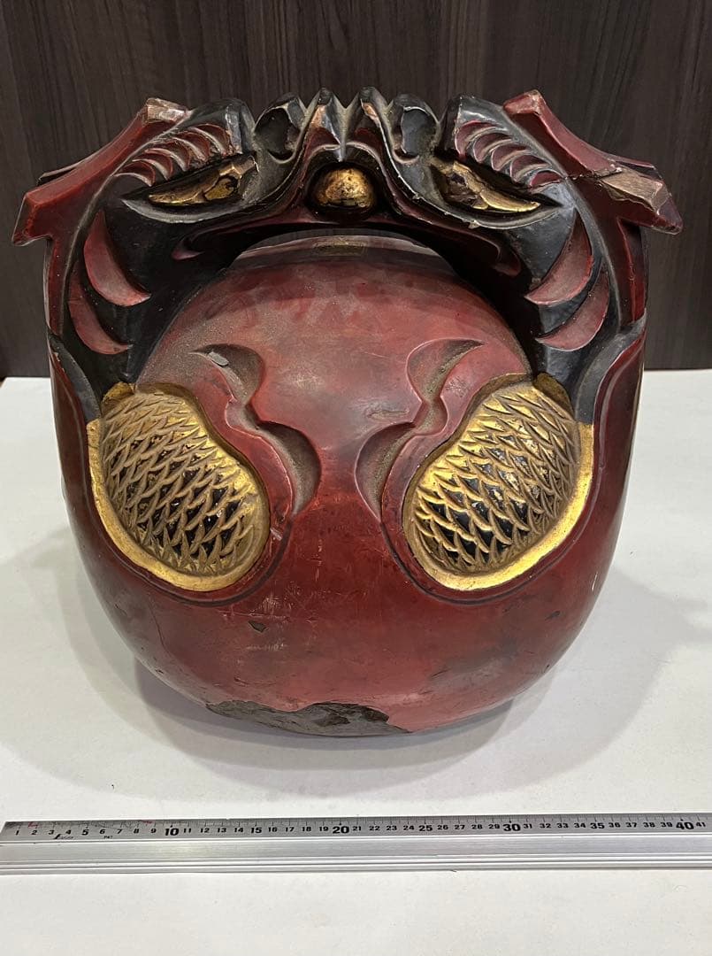 特大　木魚　金龍　在名有り