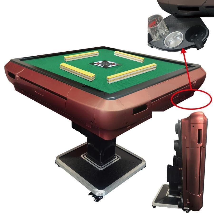 全自動麻雀卓 家庭用 折りたたみ 麻雀卓 全自動卓28mmワインレッド2121