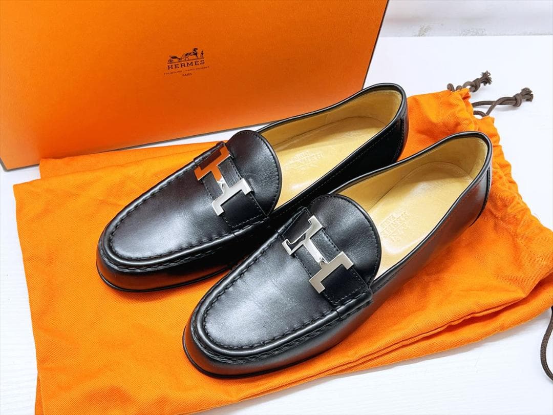 未使用保管 美品 エルメス コンスタンス レザー ローファー 36 23ｃｍ