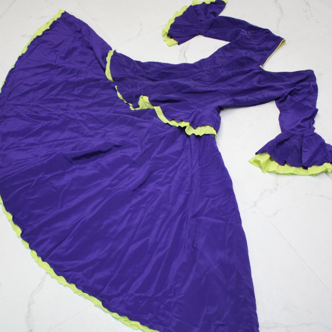 【美品 フラメンコ衣装】パープル HERMOSA IBERIA ワンピース 紫