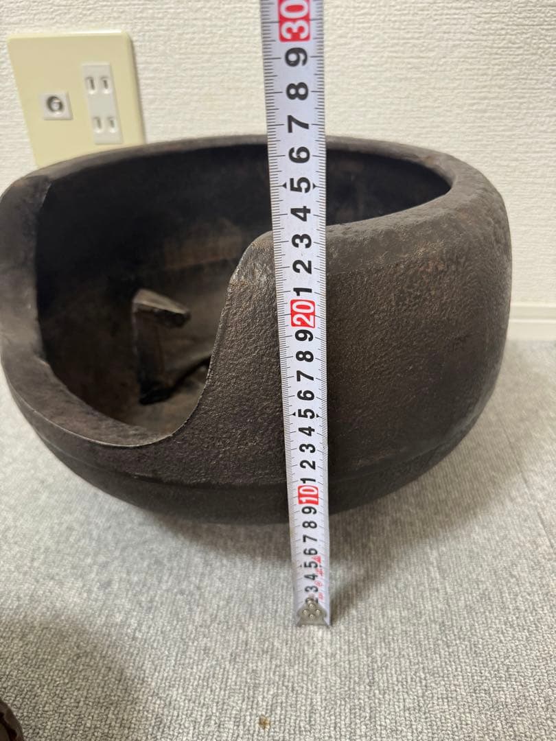 アンティーク　茶道具　風炉　鉄釜　五徳　3点セット