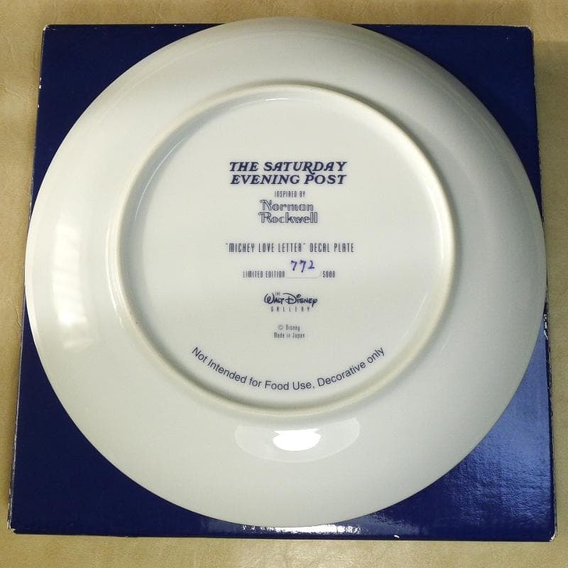 限定！ / ミッキーのラブレター・絵皿 / ノーマンロックウェル・ディズニー