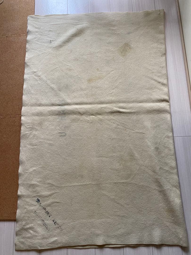 us navy 40s 40年代　海軍　ウールブランケット　ラグ　アイボリー