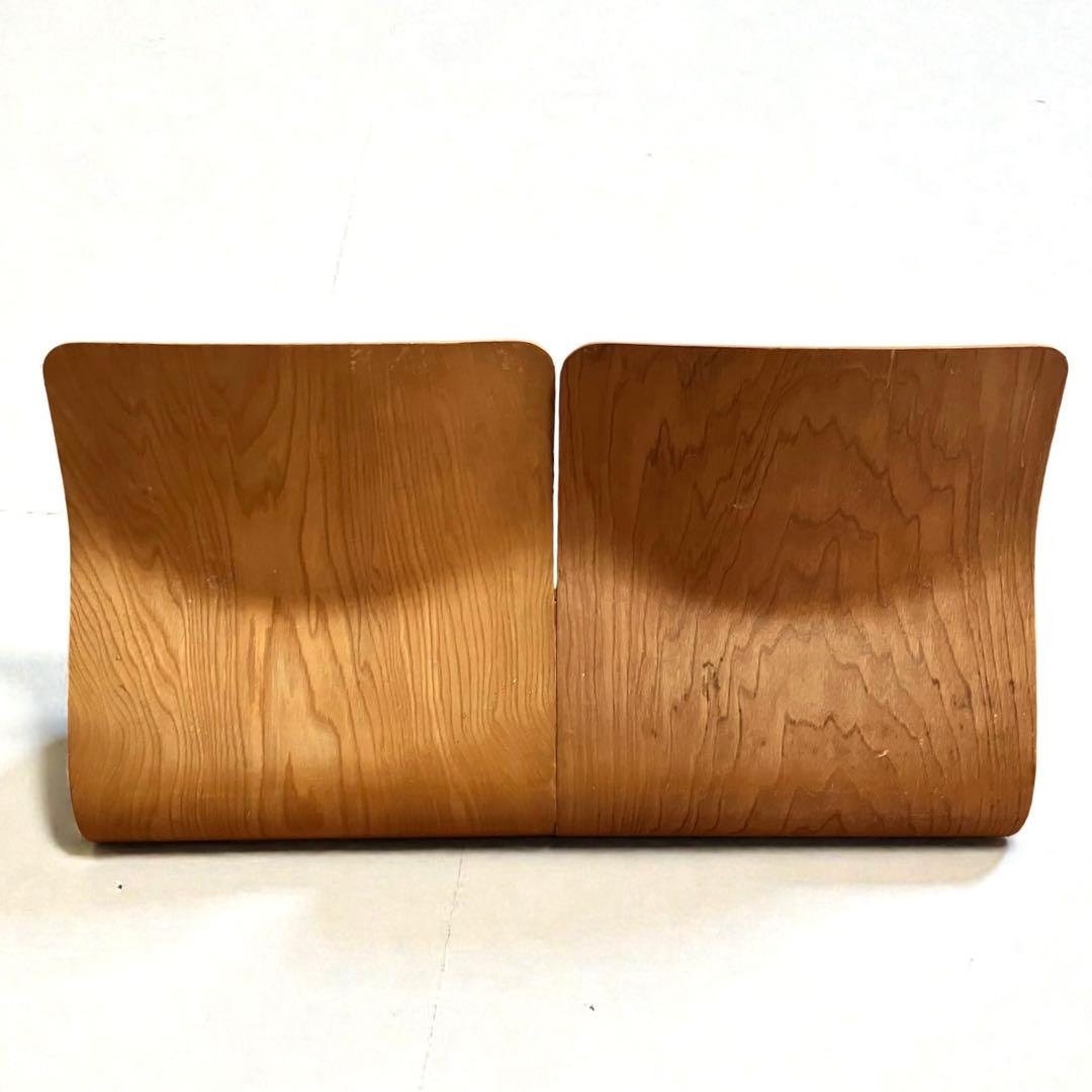 【良品】Tendo 天童木工　座椅子　曲木　ケヤキ板目　2脚セット