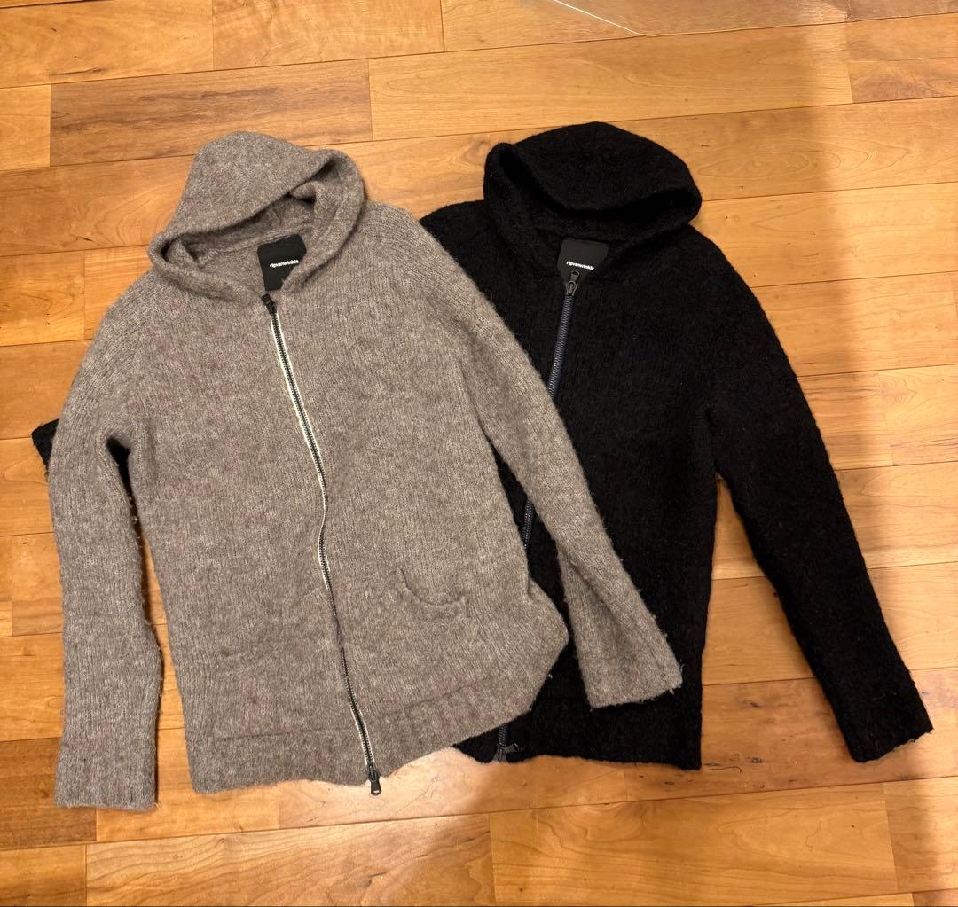 ripvanwinkle アルパカ混 ニットフーディー 色違い2点セット