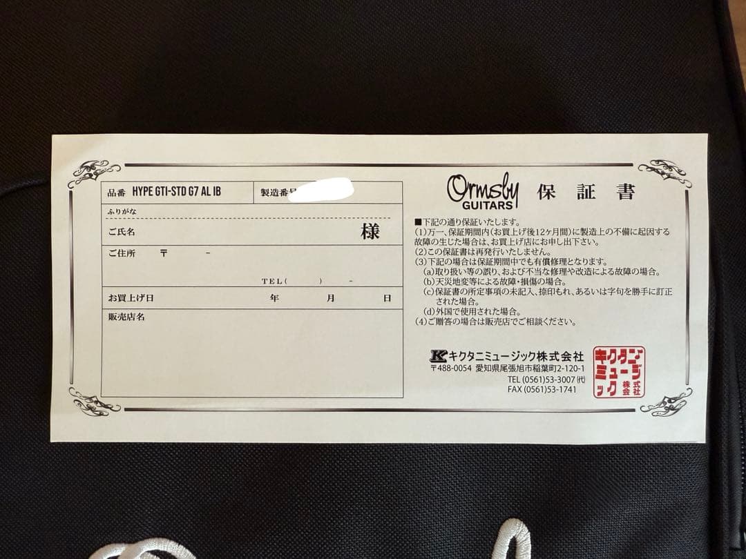 ORMSBY GUITARS 7弦ギター Hype GTI EVERTUNE