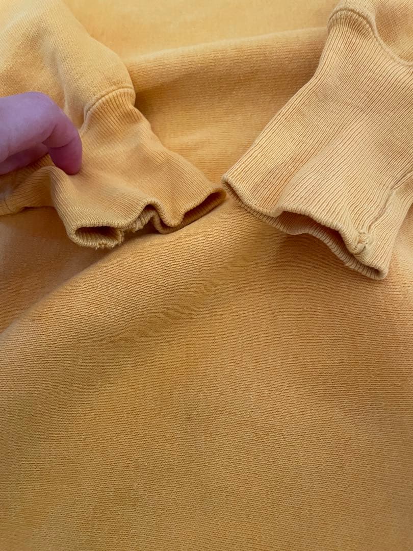 70年代　リバースウィーブ　単色タグ　イエロー