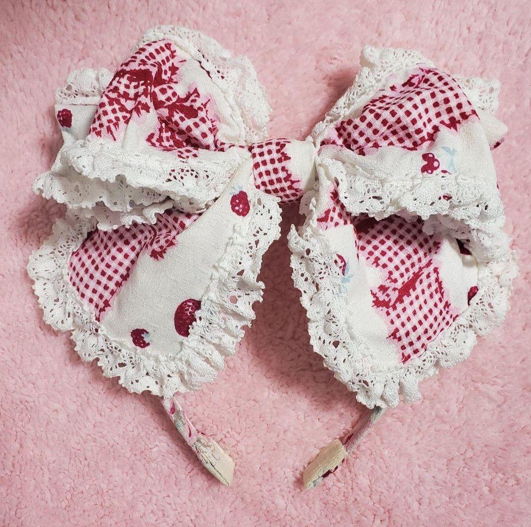 BABY, スウィートギンガムボーダーリボンリボンJSK KC セット オフ白