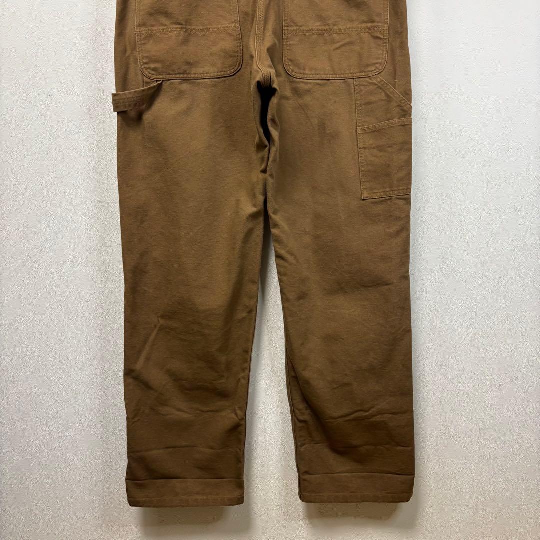 カーハート ダック オーバーオール ワーク ペインター パンツ ブラウン ロゴ