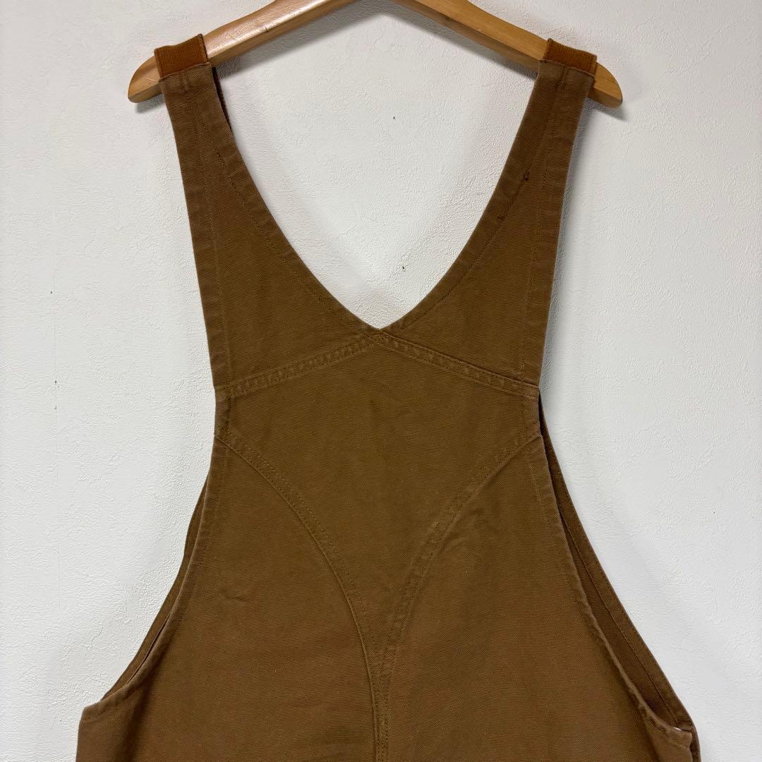 カーハート ダック オーバーオール ワーク ペインター パンツ ブラウン ロゴ