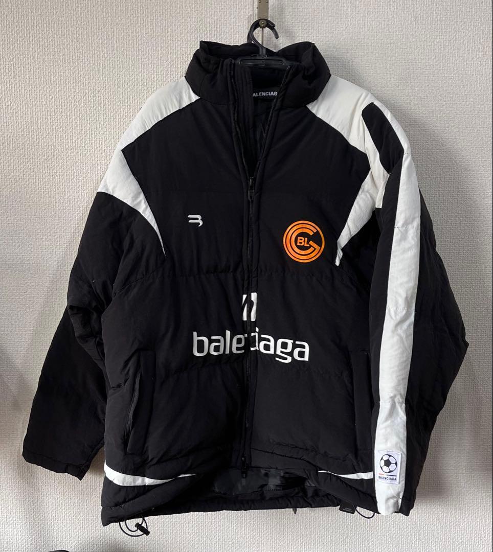 balenciaga サッカー ベンチコート 黒/白 XLサイズ