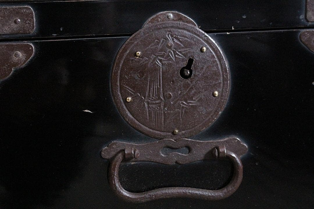 ゆず　綺麗な丸金具庄内箪笥　4杯　タンス　収納　古家具　古民家　時代家具