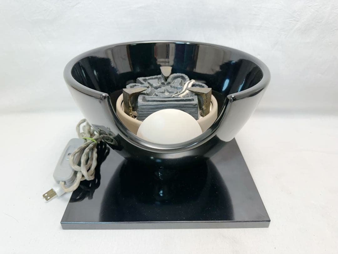 ほぼ未使用 茶道具 黒真塗 紅鉢型 野々田商店製電熱器 釜師浄義作 松地紋真形釜