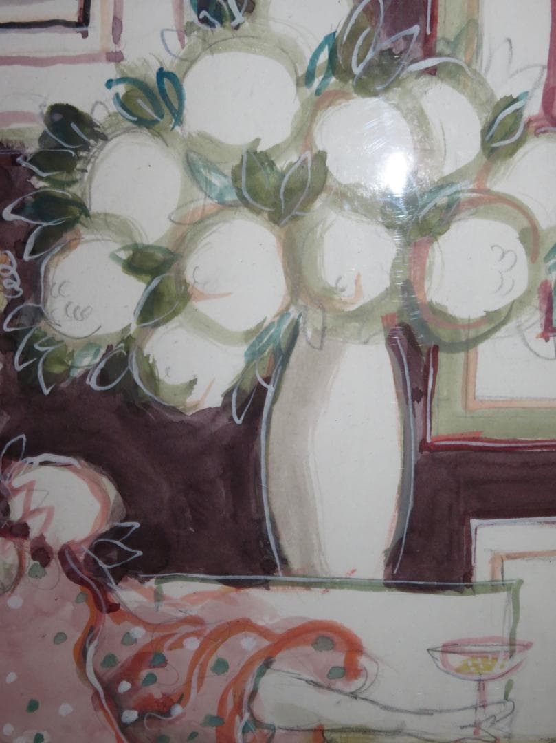 ◆ サージ・マルジス（Serge Marjisse）　水彩　「シャンパン」 ◆