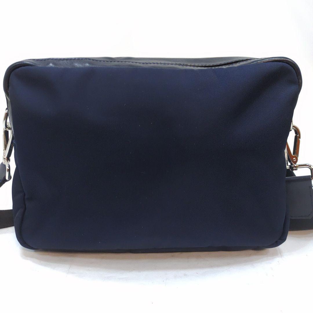 フェンディ モンスター カメラバッグ ショルダーバッグ レザー×ナイロン 紺×黒