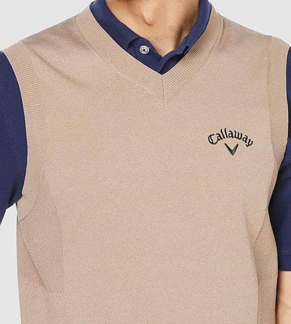 キャロウェイC23119100メンズベスト　ベージュ 　LLサイズ