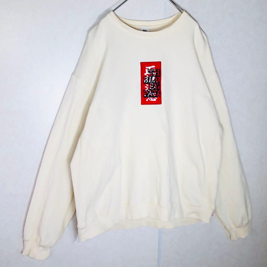 【希少XLサイズ】ブラックアイパッチ センター刺繍ロゴ スウェット 取扱注意