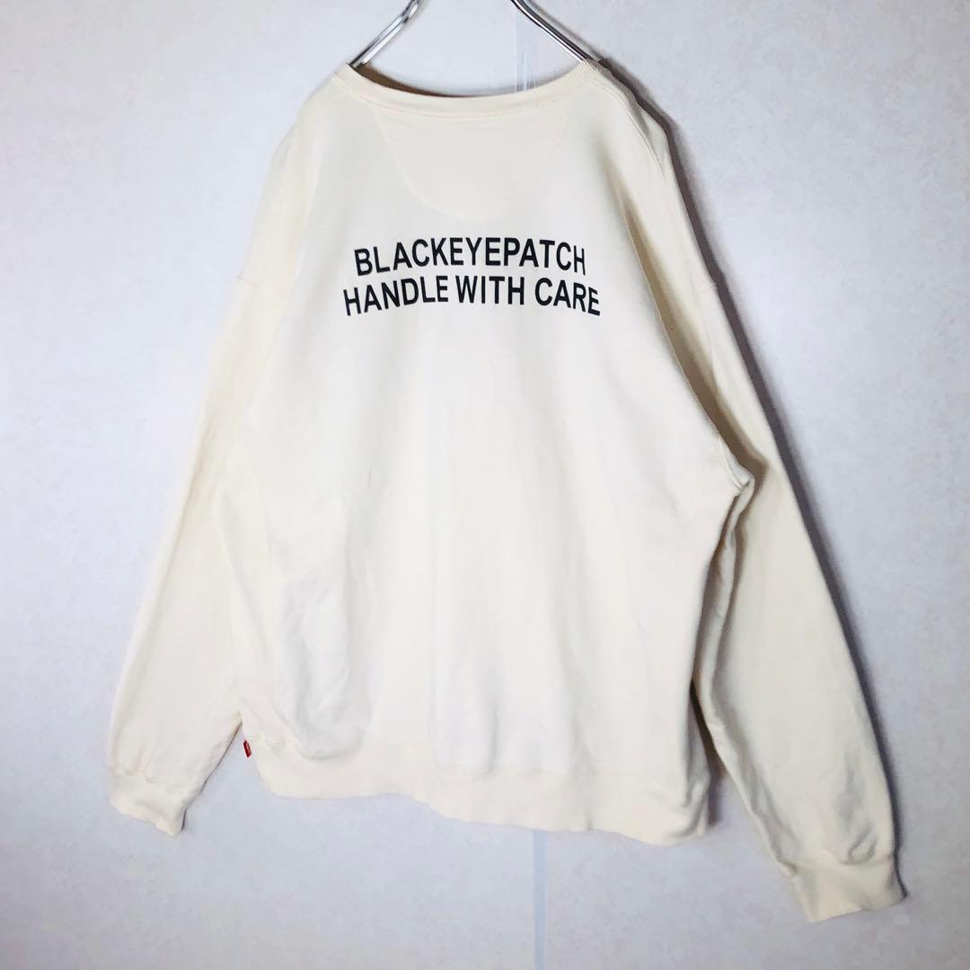 【希少XLサイズ】ブラックアイパッチ センター刺繍ロゴ スウェット 取扱注意