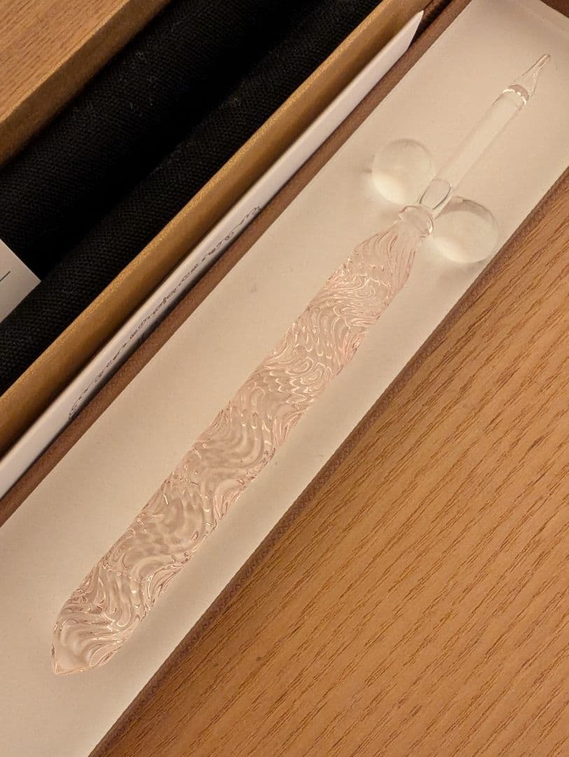HASE硝子工房　ガラスペン　流水ショート　特殊ニブ　ベビーピンク