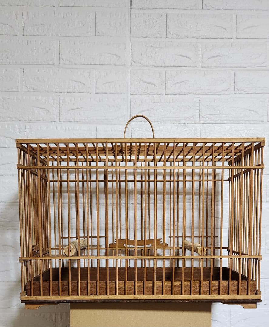◯～か ☆竹製☆ 持ち手付き 手作り鳥かご