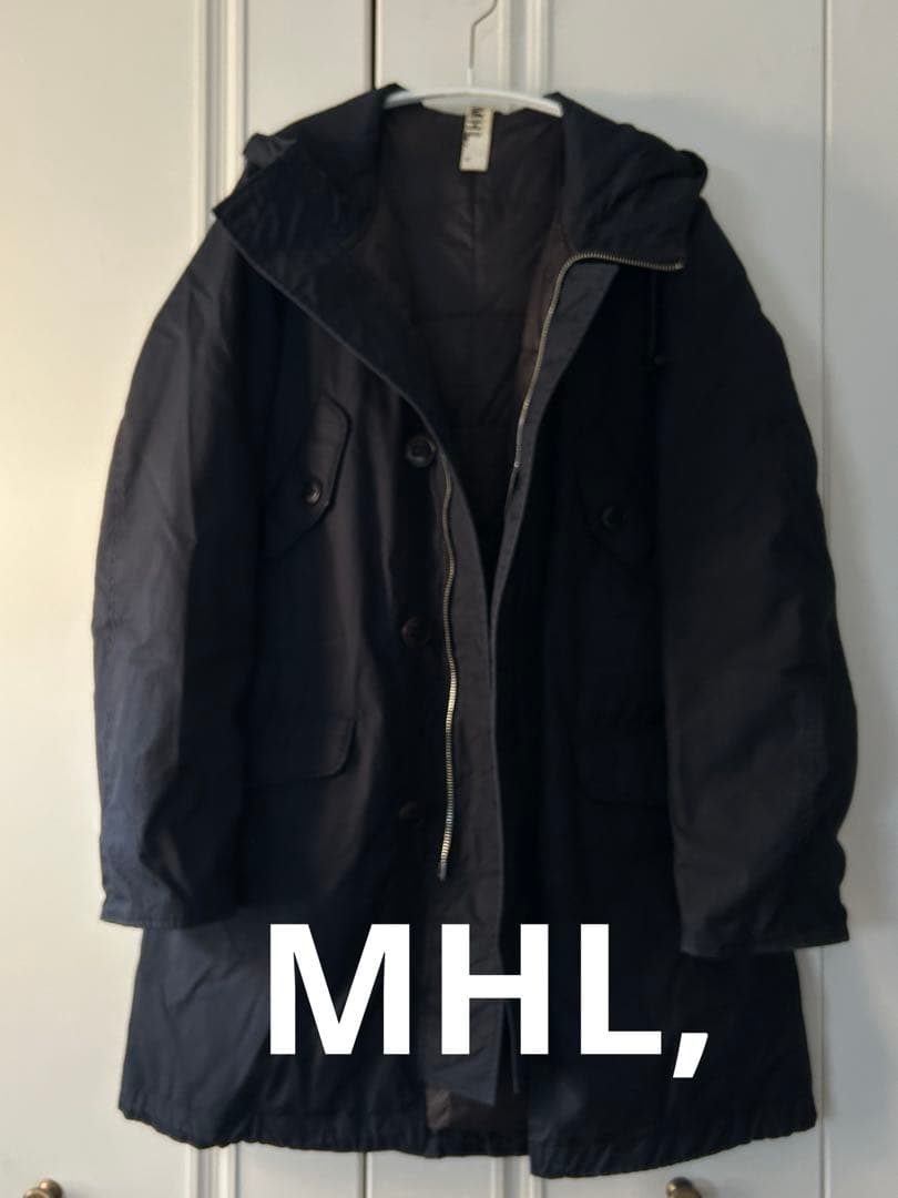 【MHL,】 ダウン&フェザー モッズコート L