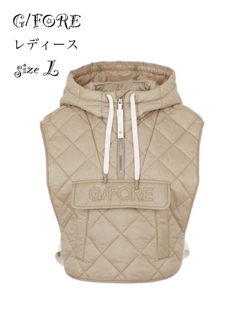 セール❣️新作G/FOREジーフォアレディーキルティングベストsizeLベージュ