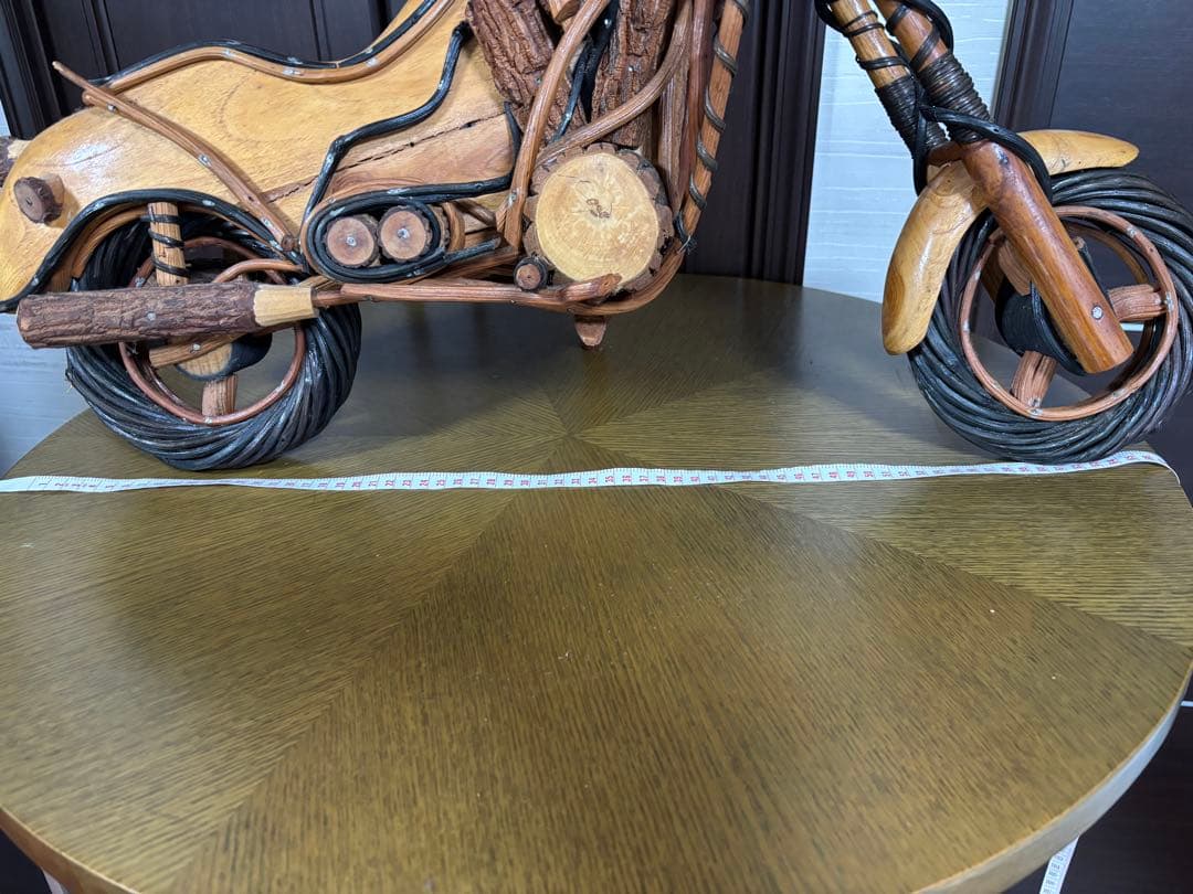 木製バイク置物　天然木　装飾品コレクターズアイテム　ハーレーダビットソン70cm