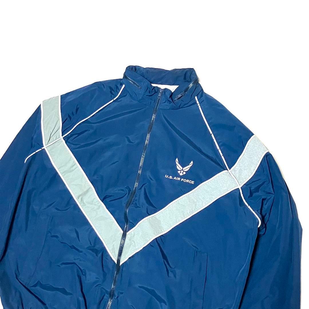 希少XXL USAF ナイロン トレーニングユニフォームセットアップ ネイビー